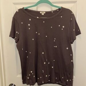 Dylan Vintage cotton tee. Gray with white stars. EUC! Size Large!